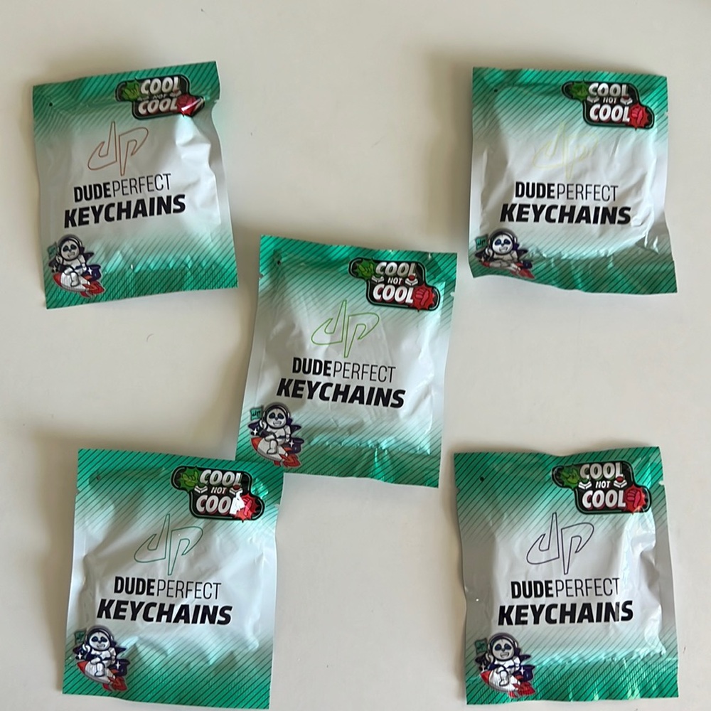 5 Dude Perfect keychains  016, 017, 018, 019, 020
